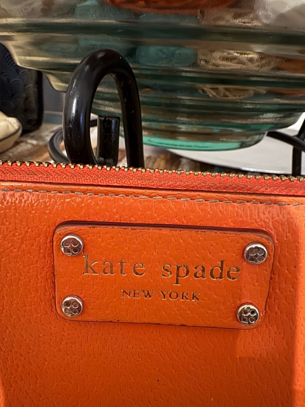 kate spade Orange Zip-Around Leather Wallet - Picture 2 of 5